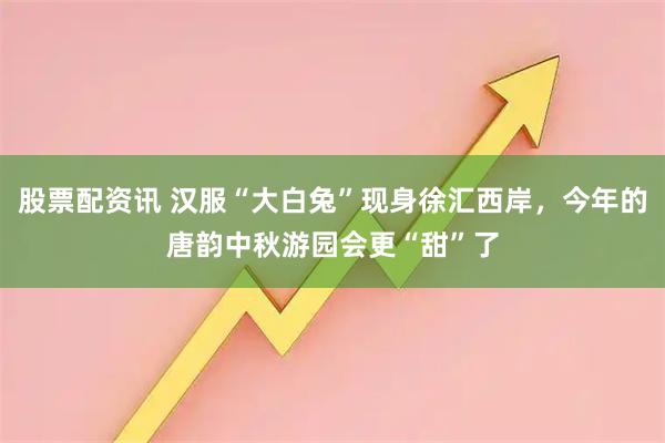 股票配资讯 汉服“大白兔”现身徐汇西岸，今年的唐韵中秋游园会更“甜”了